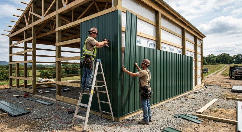 Pole Barn Siding Installation in Hall County, GA